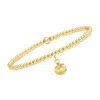 Rs Pure By Ross-simons Italian 3mm 18kt Gold Vermeil Stretch Bead Bracelet With Seashell Charm
