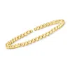 Rs Pure By Ross-simons Italian 4mm 14kt Yellow Gold Bead Cuff Bracelet