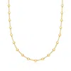 Rs Pure By Ross-simons Italian 4mm 18kt Gold Vermeil Bead Station Necklace In Multi