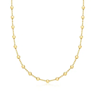 Rs Pure By Ross-simons Italian 4mm 18kt Gold Vermeil Bead Station Necklace In Multi