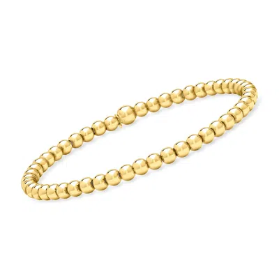 Rs Pure By Ross-simons Italian 4mm 18kt Gold Vermeil Bead Stretch Bracelet In Multi