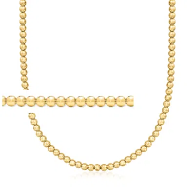 Rs Pure By Ross-simons Italian 5mm 18kt Gold Over Sterling Bead Necklace