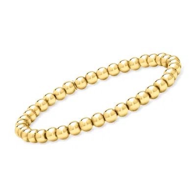 Rs Pure By Ross-simons Italian 5mm 18kt Gold Vermeil Bead Stretch Bracelet In Multi