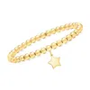 Rs Pure By Ross-simons Italian 5mm 18kt Gold Vermeil Bead Stretch Bracelet With Star Charm In Multi