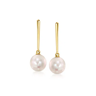 Rs Pure By Ross-simons Italian 6-6.5mm Cultured Pearl Drop Earrings In 14kt Yellow Gold