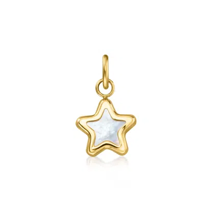 Rs Pure By Ross-simons Italian Mother-of-pearl Star Charm In 14kt Yellow Gold
