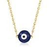 Rs Pure By Ross-simons Italian Multicolored Enamel Evil Eye Necklace In 14kt Yellow Gold In Multi