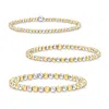Rs Pure By Ross-simons Italian Sterling Silver And 18kt Gold Vermeil Jewelry Set: 3 3-5mm Bead Stretch Brace