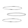 Rs Pure By Ross-simons Italian Sterling Silver Jewelry Set: 3 Polished And Beaded Bangle Bracelets In Silver