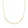 Rs Pure By Ross-simons Lab-grown Diamond And 18kt Gold Over Sterling Bead Station Necklace In Multi