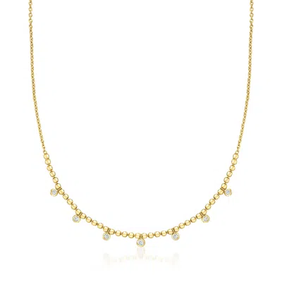 Rs Pure By Ross-simons Lab-grown Diamond And 18kt Gold Vermeil Bead Station Necklace In Multi