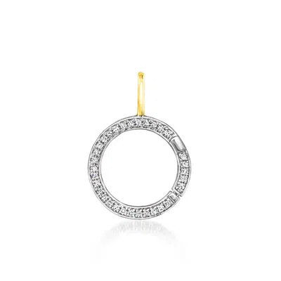 Rs Pure By Ross-simons Lab-grown Diamond Circle Charm Holder Pendant In 14kt Yellow Gold In Multi