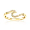 Rs Pure By Ross-simons Lab-grown Diamond Wave Ring In 18kt Gold Vermeil