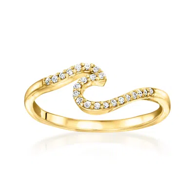 Rs Pure By Ross-simons Lab-grown Diamond Wave Ring In 18kt Gold Vermeil