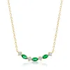 Rs Pure By Ross-simons Lab-grown Emerald And . Lab-grown Diamond Necklace In 18kt Gold Vermeil