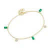 Rs Pure By Ross-simons Lab-grown Emerald And . Lab-grown Diamond Station Bracelet In 18kt Gold Vermeil In Gold