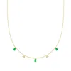 Rs Pure By Ross-simons Lab-grown Emerald And . Lab-grown Diamond Station Necklace In 18kt Gold Vermeil