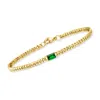 Rs Pure By Ross-simons Lab-grown Emerald Curb-link Bracelet In 18kt Gold Vermeil In Multi