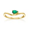 Rs Pure By Ross-simons Lab-grown Emerald Curve Ring In 18kt Gold Vermeil In Gold