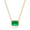Rs Pure By Ross-simons Lab-grown Emerald Necklace In 18kt Gold Vermeil In Multi