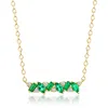 Rs Pure By Ross-simons Lab-grown Emerald Necklace With Lab-grown Diamonds In 18kt Gold Vermeil