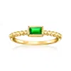 Rs Pure By Ross-simons Lab-grown Emerald Ring In 18kt Gold Vermeil