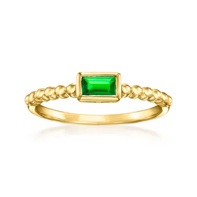 Rs Pure By Ross-simons Lab-grown Emerald Ring In 18kt Gold Vermeil