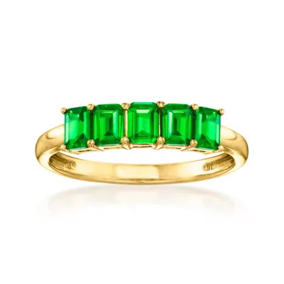 Rs Pure By Ross-simons Lab-grown Emerald Ring In 18kt Gold Vermeil