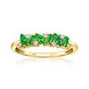 Rs Pure By Ross-simons Lab-grown Emerald Ring With Lab-grown Diamonds In 18kt Gold Vermeil