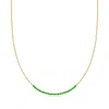 Rs Pure By Ross-simons Lab-grown Emerald Tennis-style Necklace In 18kt Gold Vermeil