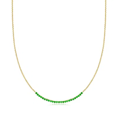 Rs Pure By Ross-simons Lab-grown Emerald Tennis-style Necklace In 18kt Gold Vermeil