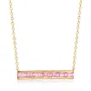 Rs Pure By Ross-simons Lab-grown Pink Sapphire Bar Necklace In 18kt Gold Vermeil