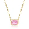 Rs Pure By Ross-simons Lab-grown Pink Sapphire Necklace In 18kt Gold Vermeil