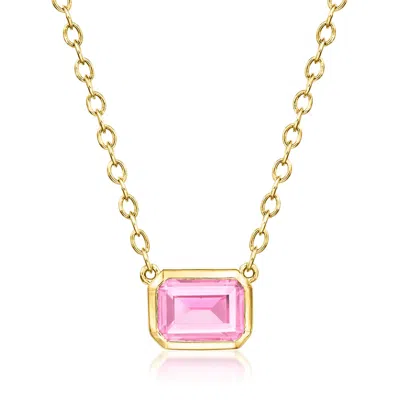 Rs Pure By Ross-simons Lab-grown Pink Sapphire Necklace In 18kt Gold Vermeil