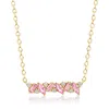 Rs Pure By Ross-simons Lab-grown Pink Sapphire Necklace With Lab-grown Diamonds In 18kt Gold Vermeil