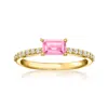 Rs Pure By Ross-simons Lab-grown Pink Sapphire Ring With . Lab-grown Diamonds In 18kt Gold Vermeil