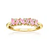 Rs Pure By Ross-simons Lab-grown Pink Sapphire Ring With Lab-grown Diamonds In 18kt Gold Vermeil