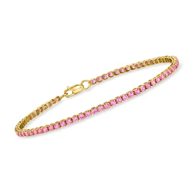 Rs Pure By Ross-simons Lab-grown Pink Sapphire Tennis Bracelet In 18kt Gold Vermeil In Multi