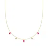 Rs Pure By Ross-simons Lab-grown Ruby And . Lab-grown Diamond Station Necklace In 18kt Gold Vermeil