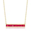 Rs Pure By Ross-simons Lab-grown Ruby Bar Necklace In 18kt Gold Vermeil
