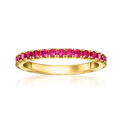 Rs Pure By Ross-simons Lab-grown Ruby Eternity Band In 18kt Gold Vermeil