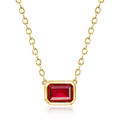Rs Pure By Ross-simons Lab-grown Ruby Necklace In 18kt Gold Vermeil