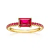 Rs Pure By Ross-simons Lab-grown Ruby Ring In 18kt Gold Vermeil
