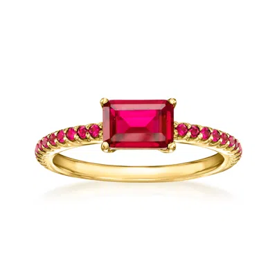 Rs Pure By Ross-simons Lab-grown Ruby Ring In 18kt Gold Vermeil