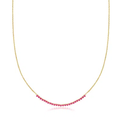 Rs Pure By Ross-simons Lab-grown Ruby Tennis-style Necklace In 18kt Gold Over Sterling
