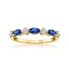 Rs Pure By Ross-simons Lab-grown Sapphire And . Lab-grown Diamond Ring In 18kt Gold Vermeil