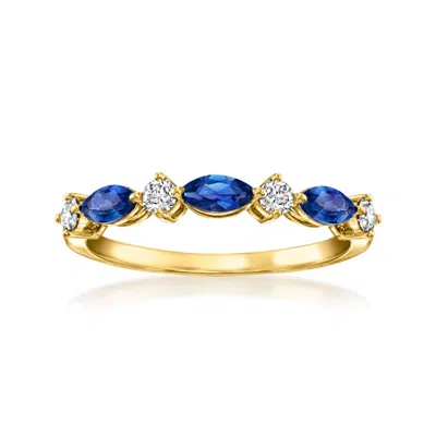 Rs Pure By Ross-simons Lab-grown Sapphire And . Lab-grown Diamond Ring In 18kt Gold Vermeil