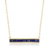 Rs Pure By Ross-simons Lab-grown Sapphire Bar Necklace In 18kt Gold Vermeil