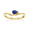 Rs Pure By Ross-simons Lab-grown Sapphire Curve Ring In 18kt Gold Vermeil In Gold