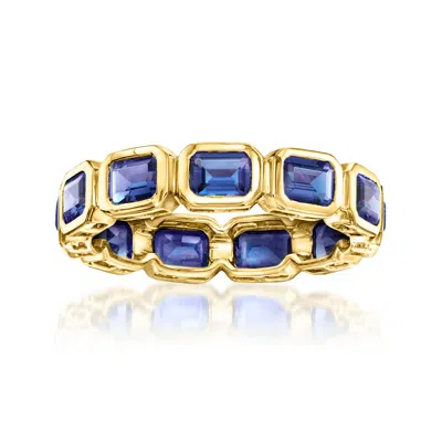 Rs Pure By Ross-simons Lab-grown Sapphire Eternity Band In 18kt Gold Vermeil
